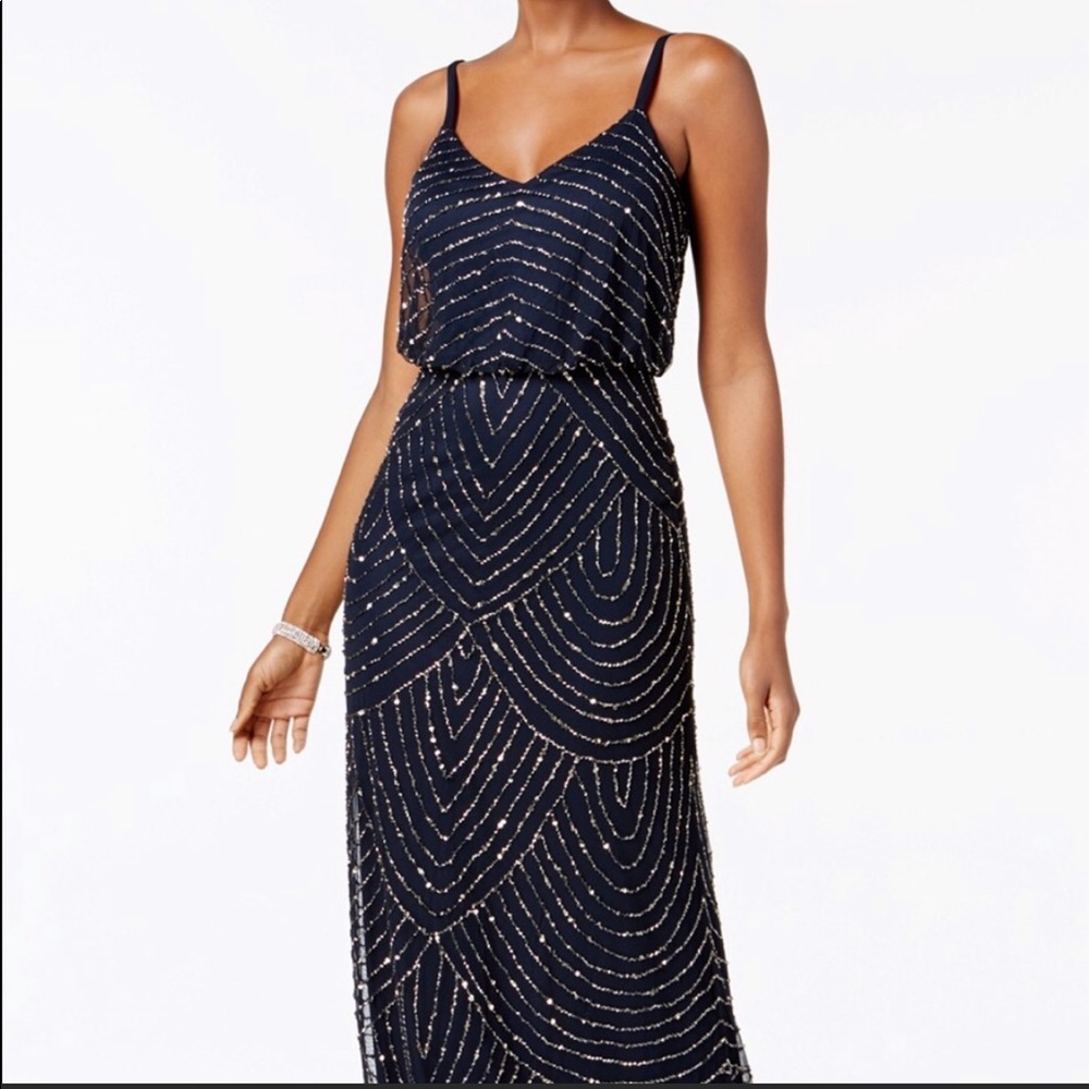 Adrianna Papell Navy Sequin dress